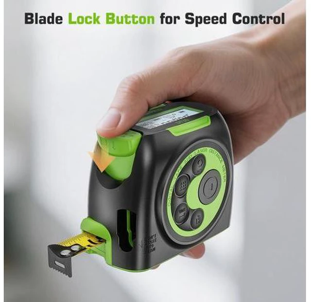 Alt view image 4 of 7 - 2-in-1 Laser Tape Measure, 197Ft Rechargeable Laser Measurement Tool & 16Ft. Measure Tape with Movable Hook -Pythagorean, Area, Volume, Ft/Ft+in/in/M Unit Digital Distance Meter, Gift for Dad