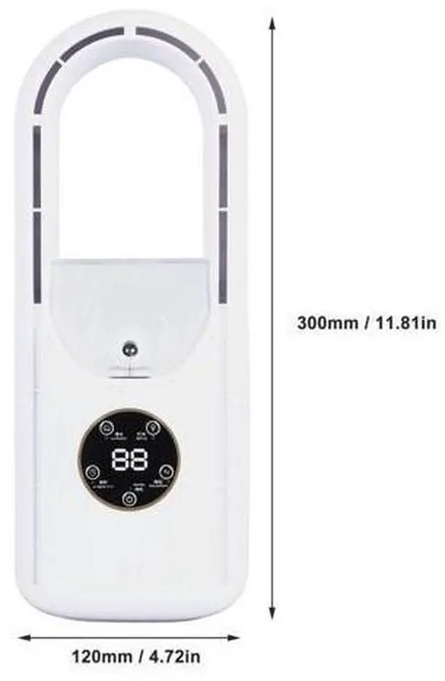 Alt view image 2 of 7 - Bladeless Desk Fan, Portable Bladeless Fan 6 Speed Small Personal Cooling Fan Quiet USB Table Desk Misting Fan with Timing for Office Living Room Bedroom(white)