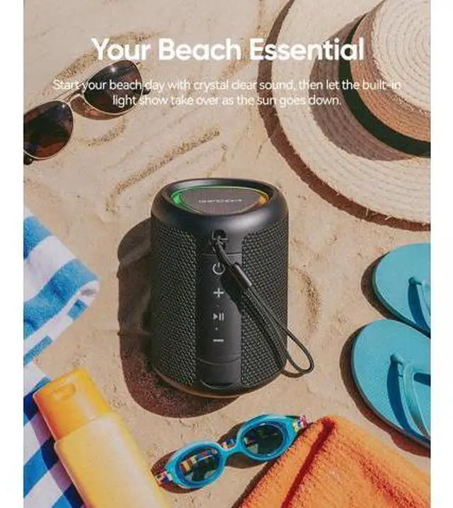Alt view image 4 of 7 - Portable Bluetooth Speaker Beach Vacation Essentials: Powerful Crystal Clear Sound/Dynamic Light/IPX5 Waterproof/All Day Playtime/BT 5.3/TWS Paring, Small Wireless Speaker for Outdoor|Travel|Camping