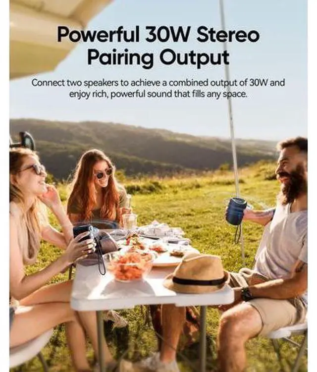 Alt view image 7 of 7 - Portable Bluetooth Speaker Beach Vacation Essentials: Powerful Crystal Clear Sound/Dynamic Light/IPX5 Waterproof/All Day Playtime/BT 5.3/TWS Paring, Small Wireless Speaker for Outdoor|Travel|Camping