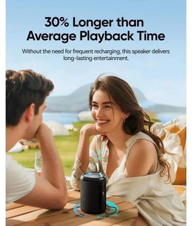 Alt view image 6 of 7 - Portable Bluetooth Speaker Beach Vacation Essentials: Powerful Crystal Clear Sound/Dynamic Light/IPX5 Waterproof/All Day Playtime/BT 5.3/TWS Paring, Small Wireless Speaker for Outdoor|Travel|Camping