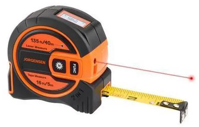 Main image of Laser Tape Measure 2-in-1, 135Ft Laser Measuring Tool & 16Ft Measuring Tape with Movable Magnetic Hook, Laser Measure for Pythagorean, Area, Volume, Unit Ft/Ft+in/in/M NOT Digital