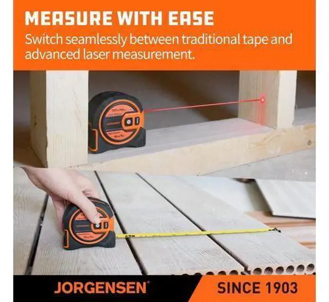 Alt view image 3 of 7 - Laser Tape Measure 2-in-1, 135Ft Laser Measuring Tool & 16Ft Measuring Tape with Movable Magnetic Hook, Laser Measure for Pythagorean, Area, Volume, Unit Ft/Ft+in/in/M NOT Digital