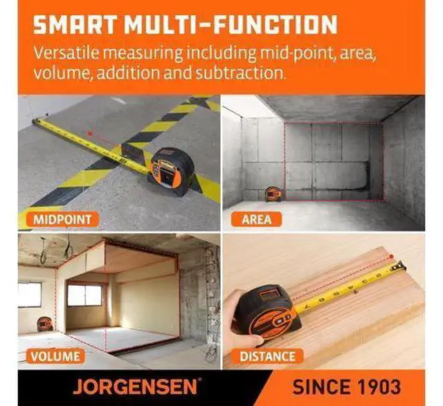 Alt view image 5 of 7 - Laser Tape Measure 2-in-1, 135Ft Laser Measuring Tool & 16Ft Measuring Tape with Movable Magnetic Hook, Laser Measure for Pythagorean, Area, Volume, Unit Ft/Ft+in/in/M NOT Digital
