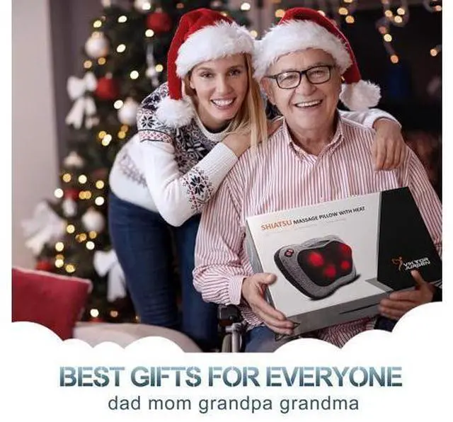 Alt view image 7 of 7 - Shiatsu Back Massager with Heat Deep Tissue Massage for Neck, Shoulder, Leg, Upper & Lower Back Pain Relief, Electric Kneading 3D Massage Pillow Gifts for Men Women Dad, Mom, Christmas