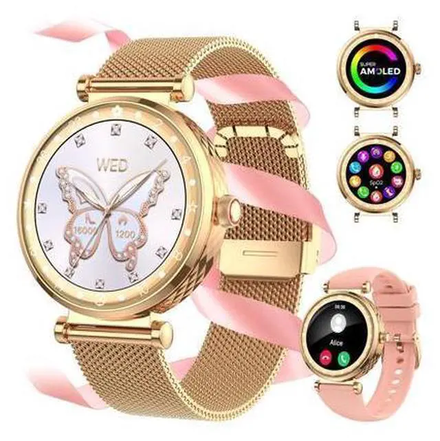 Main image of Smart Watch for Women, HD AMOLED Display Fitness Tracker Bluetooth Make/Answer Call, 1.19" Watches with 110+ Sports Modes/Heart Rate/Sleep Monitor/SpO2, Smartwatch IP68 Waterproof for Android iOS