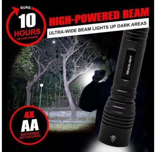 Alt view image 2 of 7 - LED Flashlight High Lumens, Tactical Flashlight Battery Powered (Batteries Not Included), Bright Handheld Flashlight for Camping, Hunting, Home, Security, Hiking, Walking at Night & Emergency Use