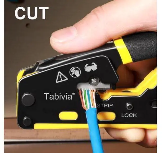 Alt view image 3 of 6 - RJ45 Crimp Tool Pass Through Ethernet Crimping Tool Kit Cat6 Cat5e Cat5 RJ45 Ethernet Crimper Kit