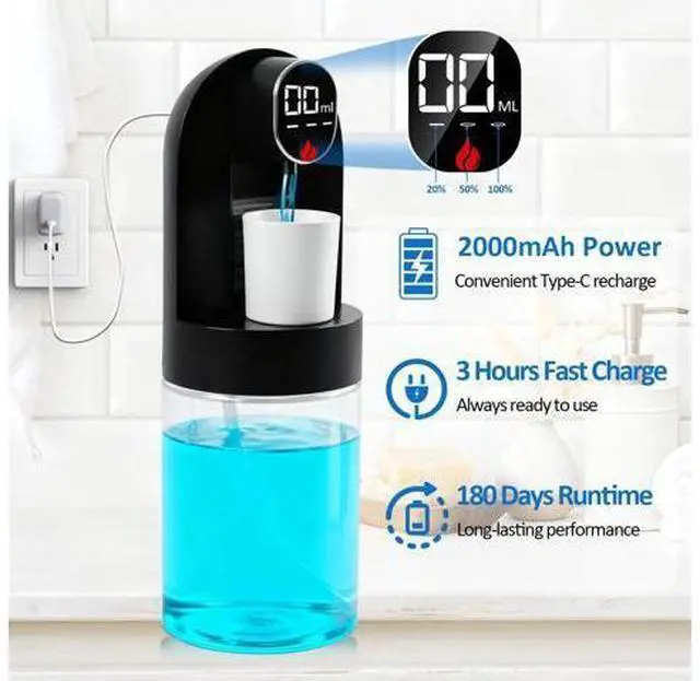 Alt view image 5 of 7 - Mouthwash Dispenser for Bathroom, Automatic Mouthwash Dispenser, 20.29 oz Touchless Electric Wall Mounted Mouth Wash Dispenser, 4 Modes with 4 Magnetic Cups for Kids & Adults,Bathroom Accessories Set