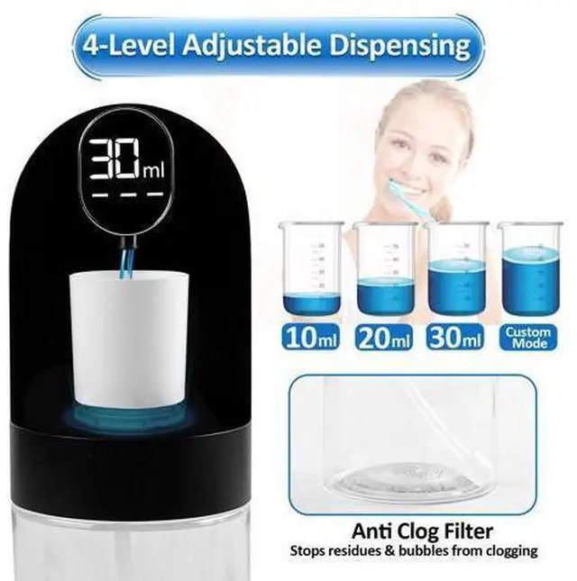 Alt view image 2 of 7 - Mouthwash Dispenser for Bathroom, Automatic Mouthwash Dispenser, 20.29 oz Touchless Electric Wall Mounted Mouth Wash Dispenser, 4 Modes with 4 Magnetic Cups for Kids & Adults,Bathroom Accessories Set