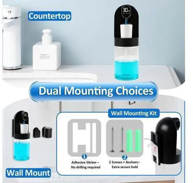 Alt view image 6 of 7 - Mouthwash Dispenser for Bathroom, Automatic Mouthwash Dispenser, 20.29 oz Touchless Electric Wall Mounted Mouth Wash Dispenser, 4 Modes with 4 Magnetic Cups for Kids & Adults,Bathroom Accessories Set