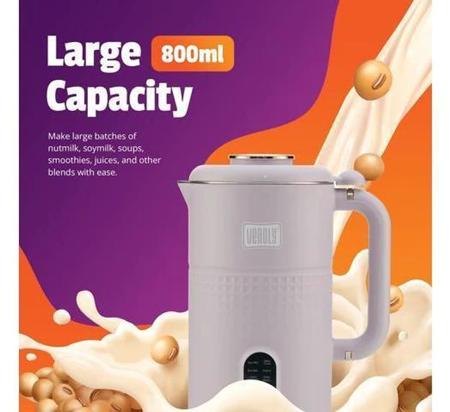 Alt view image 2 of 5 - Nut Milk Maker Machine - Convenient Nut Milk Machine for Homemade Plant-Based and Dairy-Free Beverages | Nut and Soy Milk Maker with Stainless Steel Blades Produces Up To 5.5 Cups (Purple)