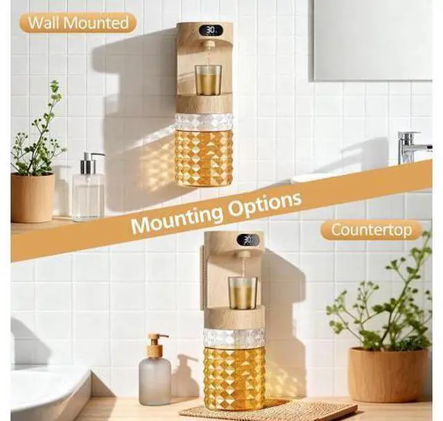 Alt view image 6 of 7 - Automatic Mouthwash Dispenser for Bathroom,20.29 oz Mouth Wash Dispensers Bathroom Accessories Set with Magnetic Cups,4 Modes Wall Mounted Touchless Electric Mouthwash Dispensers for Home Kids Family