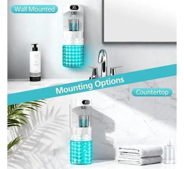 Alt view image 6 of 7 - Automatic Mouthwash Dispenser for Bathroom,20.29 oz Mouth Wash Dispensers Bathroom Accessories Set with Magnetic Cups,4 Modes Wall Mounted Touchless Electric Mouthwash Dispensers for Home Kids Family