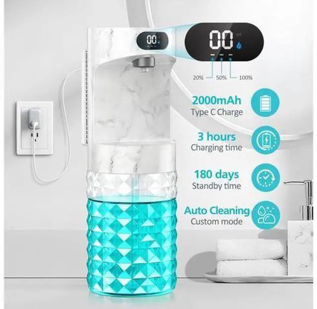 Alt view image 4 of 7 - Automatic Mouthwash Dispenser for Bathroom,20.29 oz Mouth Wash Dispensers Bathroom Accessories Set with Magnetic Cups,4 Modes Wall Mounted Touchless Electric Mouthwash Dispensers for Home Kids Family
