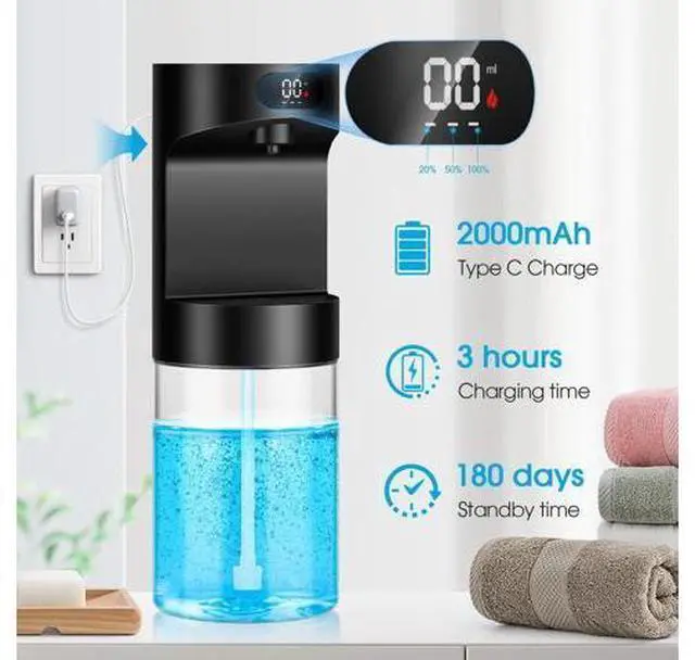 Alt view image 3 of 7 - Automatic Mouthwash Dispenser for Bathroom,20.29 oz Touchless Electric Mouth Wash Dispensers Bathroom Accessories Set with 4 Magnetic Cups,4 Modes Wall Mounted Mouth Wash Dispenser for Home & Kids