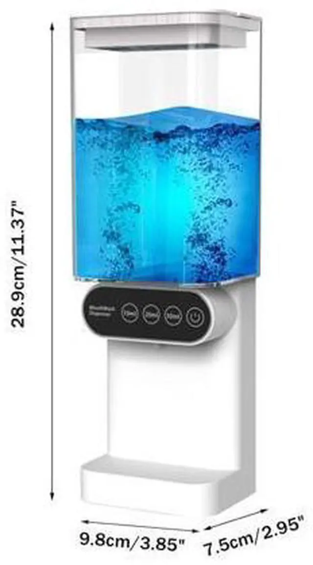 Alt view image 4 of 6 - Automatic Mouthwash Dispenser,3 Adjustable Dispensing Levels Mouth Wash Dispenser with 700ml Water Tank & 2 Magnetic Cups for Bathroom