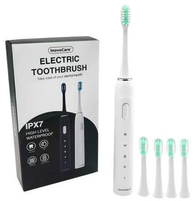 Main image of Sonic Electric Toothbrush for Adults,5 Brush Heads,4 Modes with 2 MIN Smart Timer,IPX7 Waterproof,Type C Fast Charging/Travel Case,180 Days Battery,Noise Level 65 decibels (White)