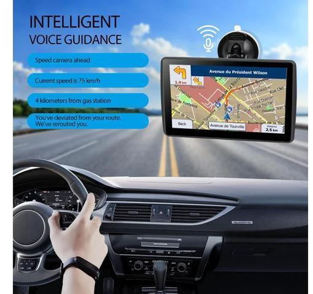 Alt view image 4 of 6 - 7'' GPS Navigator for Car Truck RV - 2026 North America Maps Free Lifetime Updates, Touchscreen Navigation System, Speed & Red Light Warning, Turn-by-Turn Voice Guidance, for All Cars (Blue)