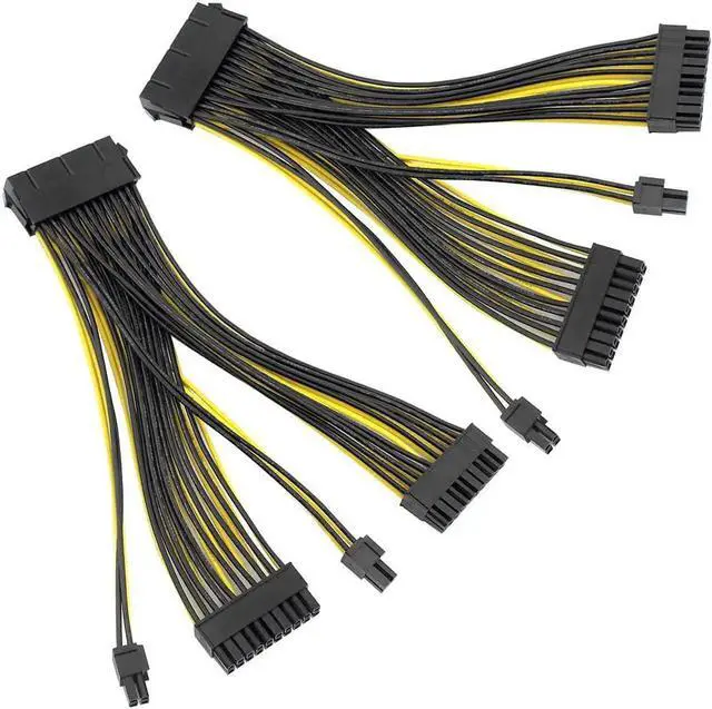 Main image of 24P 20+4 Pin Dual PSU Power Supply Cable,18AWG ATX Motherboard Mainboard Adapter Connector Cable Mining Extension Cable