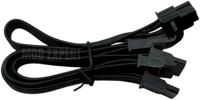 Alt view image 7 of 7 - 6Pin to 4x SATA SSD HDD Power Cables for Seasonic FOCUS PLUS 1000W 850W 750W 650W 550W Platinum Modular Power, 18AWG Flat Cable