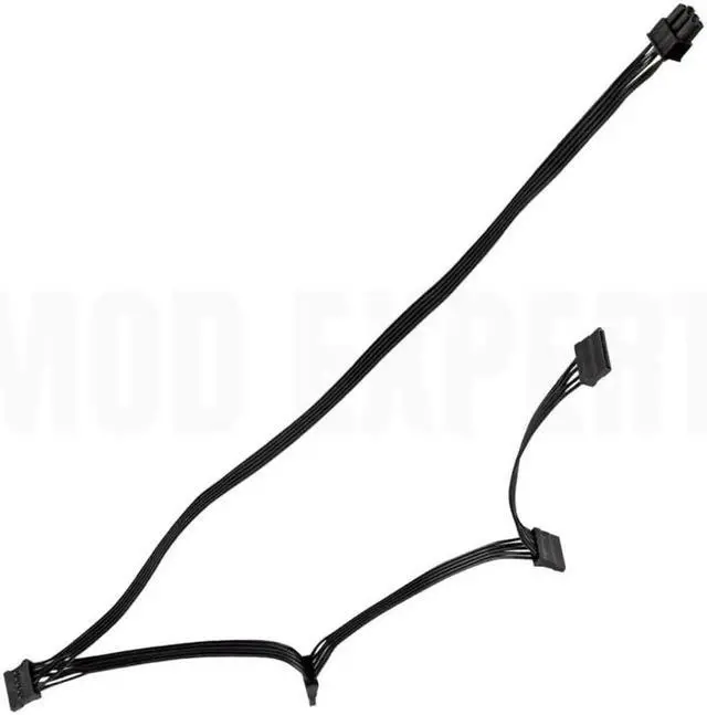 Alt view image 5 of 7 - 6Pin to 4x SATA SSD HDD Power Cables for Seasonic FOCUS PLUS 1000W 850W 750W 650W 550W Platinum Modular Power, 18AWG Flat Cable