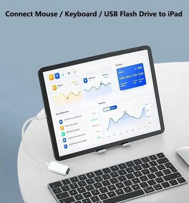Alt view image 2 of 6 - USB-C to USB Adapter MFi Certified Type-C to USB OTG Cable Compatible with iPhone 16/15 MacBook Pro Air iPad Pro/Air iMac Surface Galaxy S24 and More