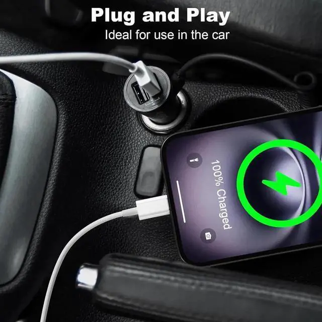 Alt view image 3 of 6 - Car Carplay Cable for iPhone 16 15 Pro Max 16 Plus 3FT USB A to USB C Cord for iPad 10th Gen Pro Air 5th 4th Mini 6th Gen Car Charging Cable