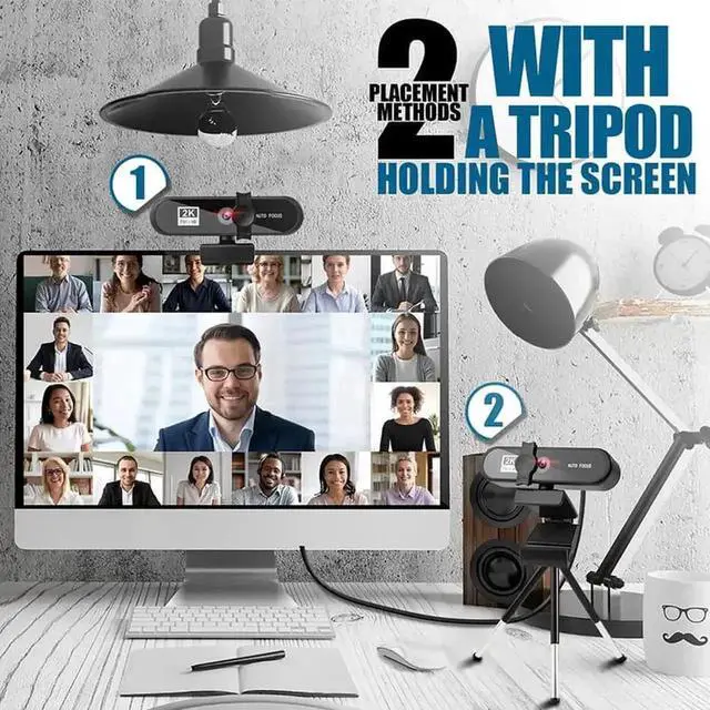 Alt view image 3 of 7 - Full HD WebCam 2K Webcam Computer PC Web Cam Webcam Auto Focus Laptop Camera For Youtube Skype Live Broadcast Video Work