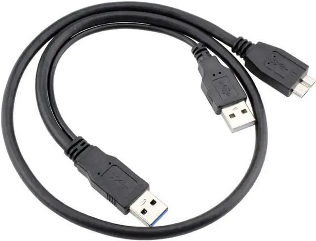 Main image of QURO Micro USB Cable for Mobile HDD Dual USB3.0 A Male to Micro USB 3.0 Y cable with Extra Power Cable USB A to Micro USB Cable Cord