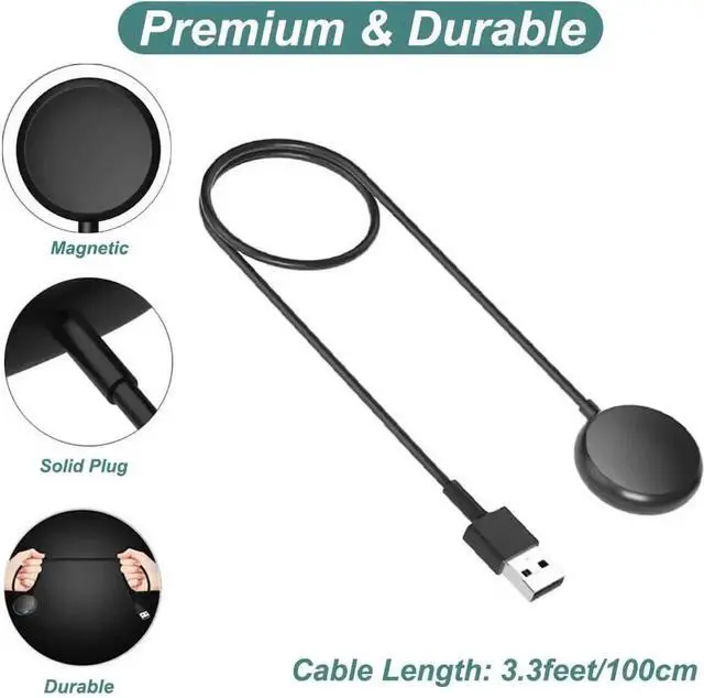 Alt view image 4 of 7 - QURO Charger for Google Pixel Watch, Repalcement USB-A Charging Cable with 3.3ft Cord for Google Pixel Watch Gen 1st Black