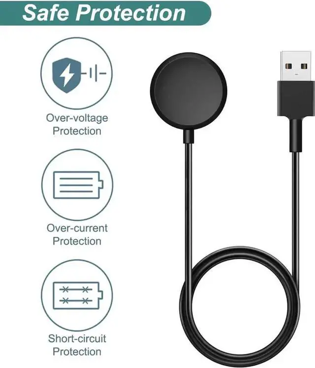 Alt view image 3 of 7 - QURO Charger for Google Pixel Watch, Repalcement USB-A Charging Cable with 3.3ft Cord for Google Pixel Watch Gen 1st Black