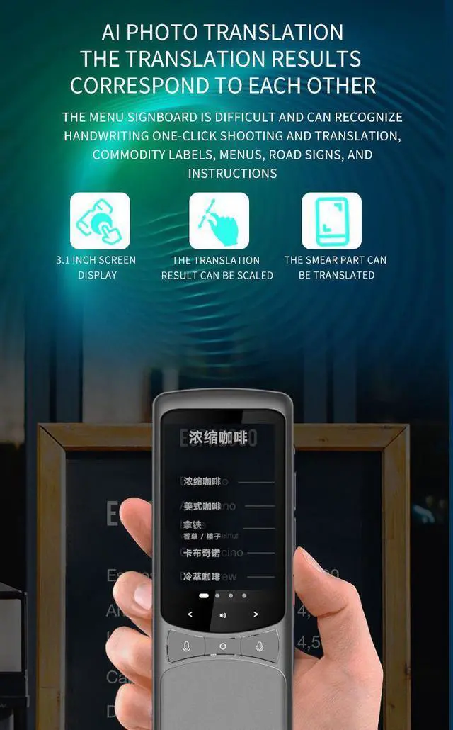 Alt view image 2 of 6 - QURO Smart AI Pen Translator 19 Languages Offline Online 4G Photo Simultaneous Translation 138 Voice Recorder With Wifi Capability