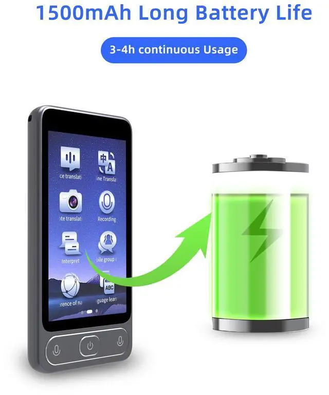 Alt view image 3 of 6 - QURO New Arrival D10 138-Language Audio Voice Translator Desktop Smart AI Photo Translation Android OS Touch Screen Recording Offline