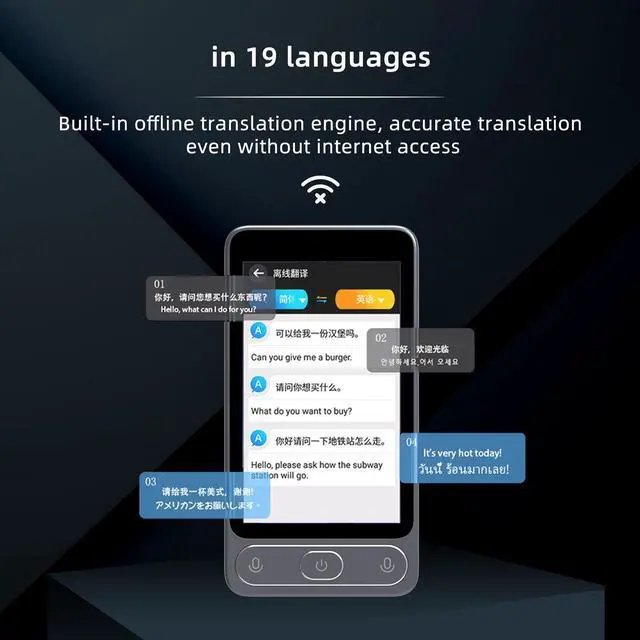 Alt view image 2 of 6 - QURO New Arrival D10 138-Language Audio Voice Translator Desktop Smart AI Photo Translation Android OS Touch Screen Recording Offline