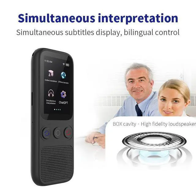 Alt view image 7 of 7 - QURO AI Instant Voice Translator Touch Screen Offline Translation Wifi Bluetooth Type C 32GB 1000mAh Battery Recorder
