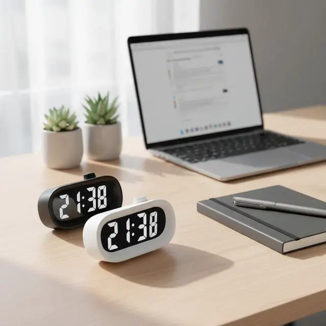 Alt view image 3 of 5 - QURO Temperature countdown date, large-sized LED display, digital calendar, alarm clock, automatic setting function, charging package