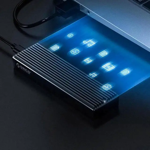 Alt view image 3 of 4 - 1pcs 20Gbps/10Gbps/5Gbps M.2 NVME SSD Enclosure Type-C Solid State Drive Mobile Case HDD Case with Cable for M2 SSD Box