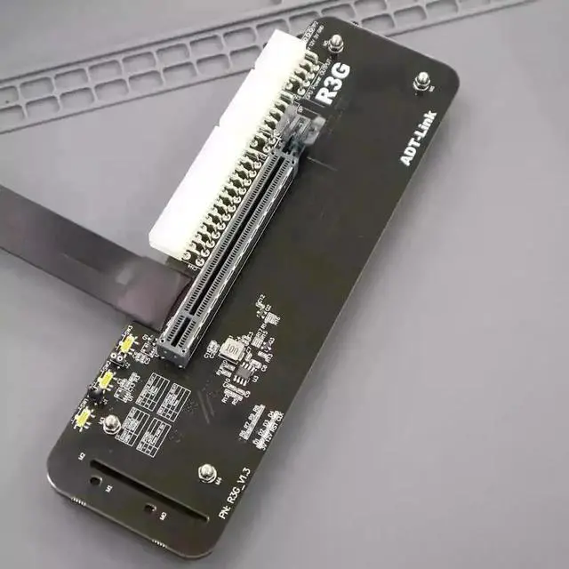 Alt view image 3 of 4 - M.2 M Key NVMe External Graphics Card Stand Bracket 64Gbs Full Speed with PCIe 4.0 x4 Riser Cable R43SG Upgraded for Graphics Card 1660 Above (50CM K43SG)