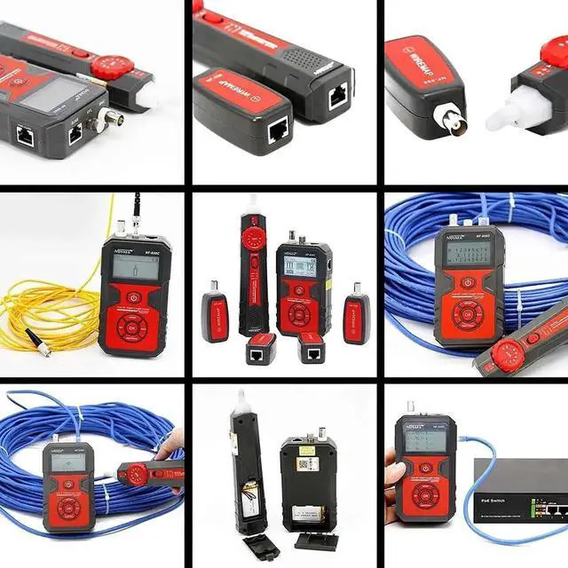 Alt view image 5 of 7 - LCD Network Cable Tester, Multifunction RJ11 RJ45 Ethernet Cable Tester with VFL Function and POE Tester, Anti-Interference Network Tester for Communication Line, Network Tool Kit