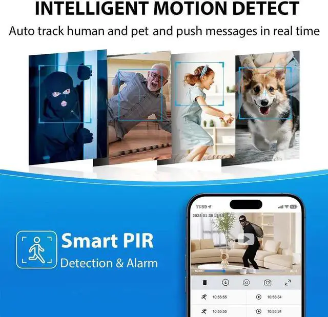Alt view image 3 of 6 - Hidden Camera, 1080P Wireless Mini Camera Indoor Nanny Cam for Home Security, 60-days Battery Life, Auto Night Vision, Motion Detection/Smart Alerts, Live Remote Viewing for Pet/Baby and Home Safety