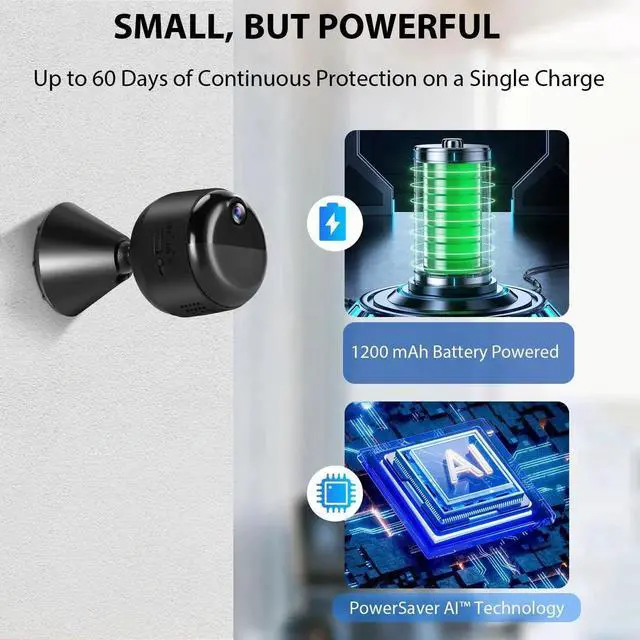 Alt view image 4 of 6 - Hidden Camera, 1080P Wireless Mini Camera Indoor Nanny Cam for Home Security, 60-days Battery Life, Auto Night Vision, Motion Detection/Smart Alerts, Live Remote Viewing for Pet/Baby and Home Safety