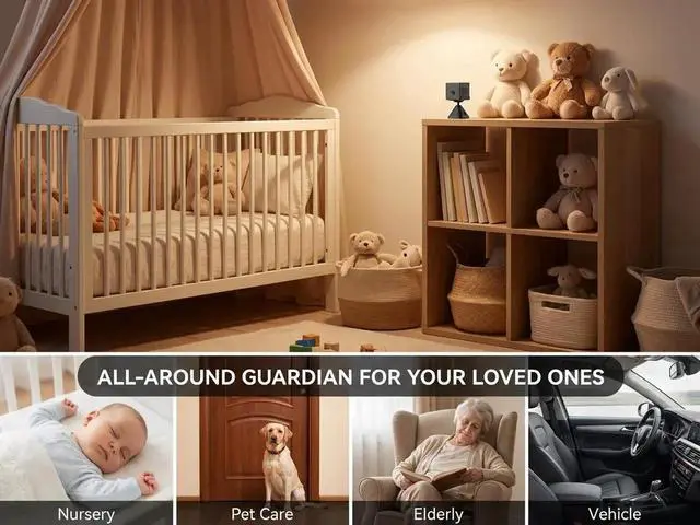 Alt view image 6 of 7 - 2025 Upgraded Mini Camera 5G WiFi Indoor Security 4K Nanny Cam for Home with App Control Motion Detection & Night Vision Wireless Rechargeable Baby Pet Camera