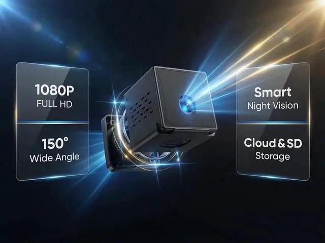 Alt view image 2 of 7 - 2025 Upgraded Mini Camera 5G WiFi Indoor Security 4K Nanny Cam for Home with App Control Motion Detection & Night Vision Wireless Rechargeable Baby Pet Camera