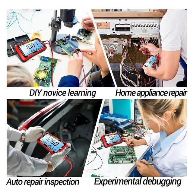 Alt view image 7 of 7 - Digital Multimeter Tester,4000 Counts Voltage Tester,Auto-Ranging TRMS Volt Meter,Large LCD Ohm Meter Measures AC/DC Current,Voltage,Resistance, Diode,Continuity,Capacitance,Temperature