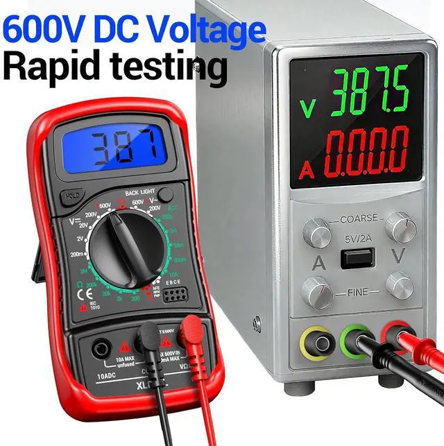 Alt view image 3 of 7 - Multimeter with Case,Ammeter Voltmeter Ohmmeter AC/DC Voltage,DC Current,Resistance,Diode hFE Transistor,Backlit Screen,Data Retention,Electrical Test Meter for DIY Home Electrical Testing Red