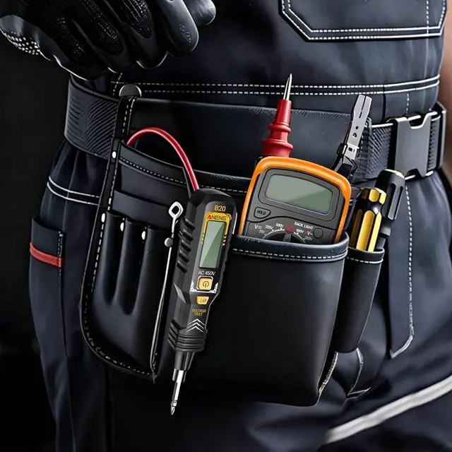 Alt view image 7 of 7 - Multimeter with Case,Ammeter Voltmeter Ohmmeter AC/DC Voltage,DC Current,Resistance,Diode hFE Transistor,Backlit Screen,Data Retention,Electrical Test Meter for DIY Home Electrical Testing orange