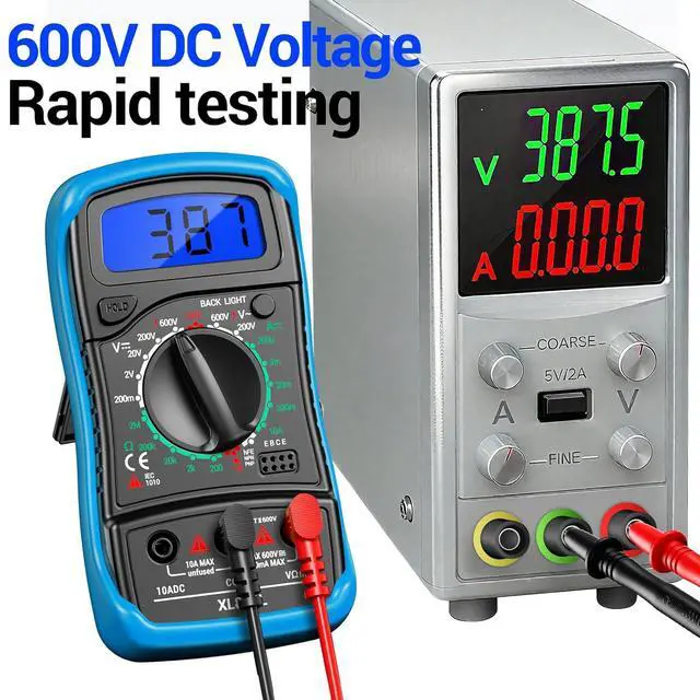Alt view image 3 of 7 - Multimeter with Case,Ammeter Voltmeter Ohmmeter AC/DC Voltage,DC Current,Resistance,Diode hFE Transistor,Backlit Screen,Data Retention,Electrical Test Meter for DIY Home Electrical Testing Blue