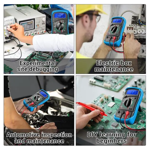 Alt view image 6 of 7 - Multimeter with Case,Ammeter Voltmeter Ohmmeter AC/DC Voltage,DC Current,Resistance,Diode hFE Transistor,Backlit Screen,Data Retention,Electrical Test Meter for DIY Home Electrical Testing Blue