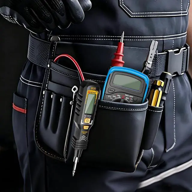 Alt view image 7 of 7 - Multimeter with Case,Ammeter Voltmeter Ohmmeter AC/DC Voltage,DC Current,Resistance,Diode hFE Transistor,Backlit Screen,Data Retention,Electrical Test Meter for DIY Home Electrical Testing Blue